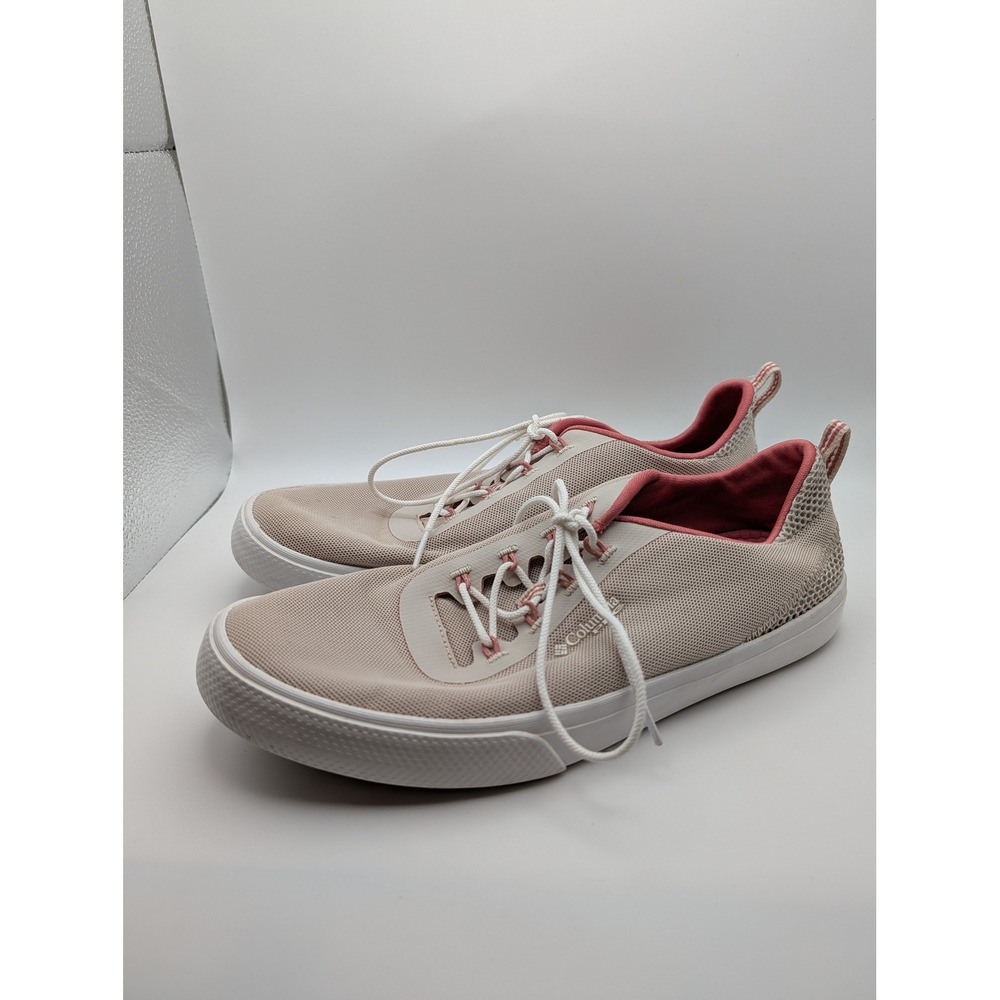 Columbia PFG Womens‎ Size 9 Sneakers Cream Coral Mesh Fishing Boating Shoes